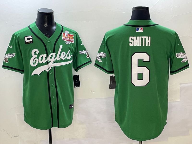 Men Philadelphia Eagles #6 Smith Green three generations Jointly Name 2025 Nike Limited NFL Jersey style 12